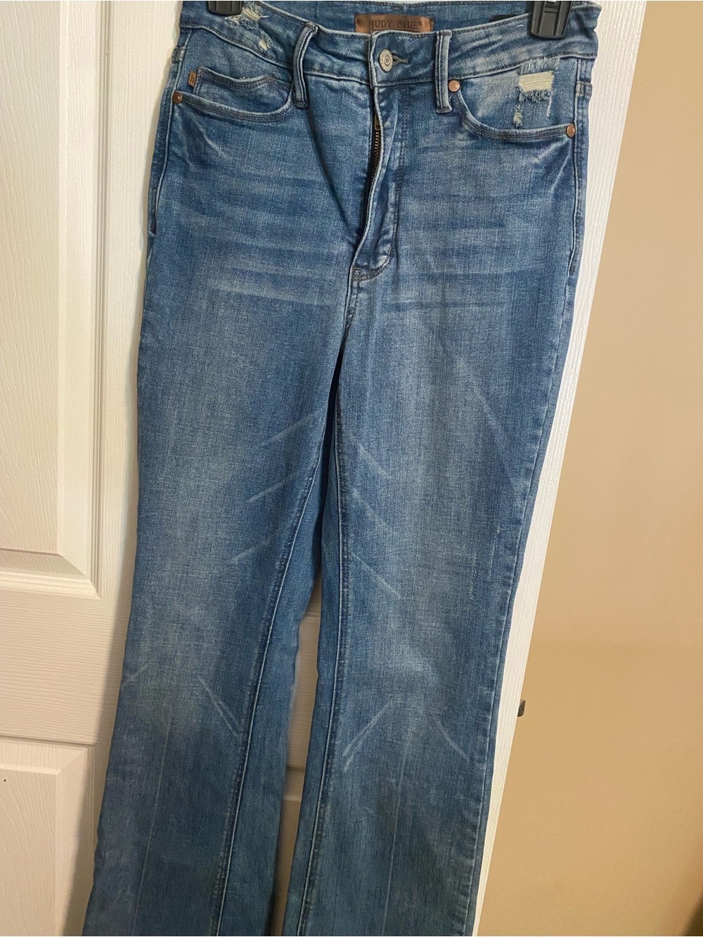 Judy Blue Faded Light-Medium Blue Wide Leg Jeans